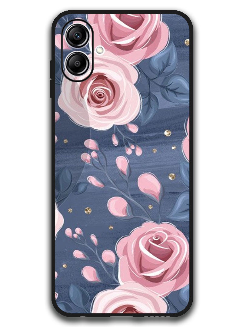 Theodor Case Compatible with Samsung Galaxy A07 6.7 Inch Protection Shockproof Bumper Cover Roses & Leaves Pattern - Image 1